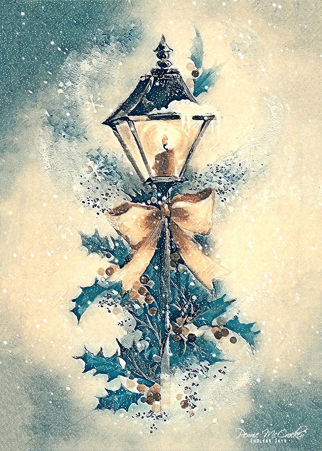 Antique Christmas Lamppost Digital Art by Pennie McCracken