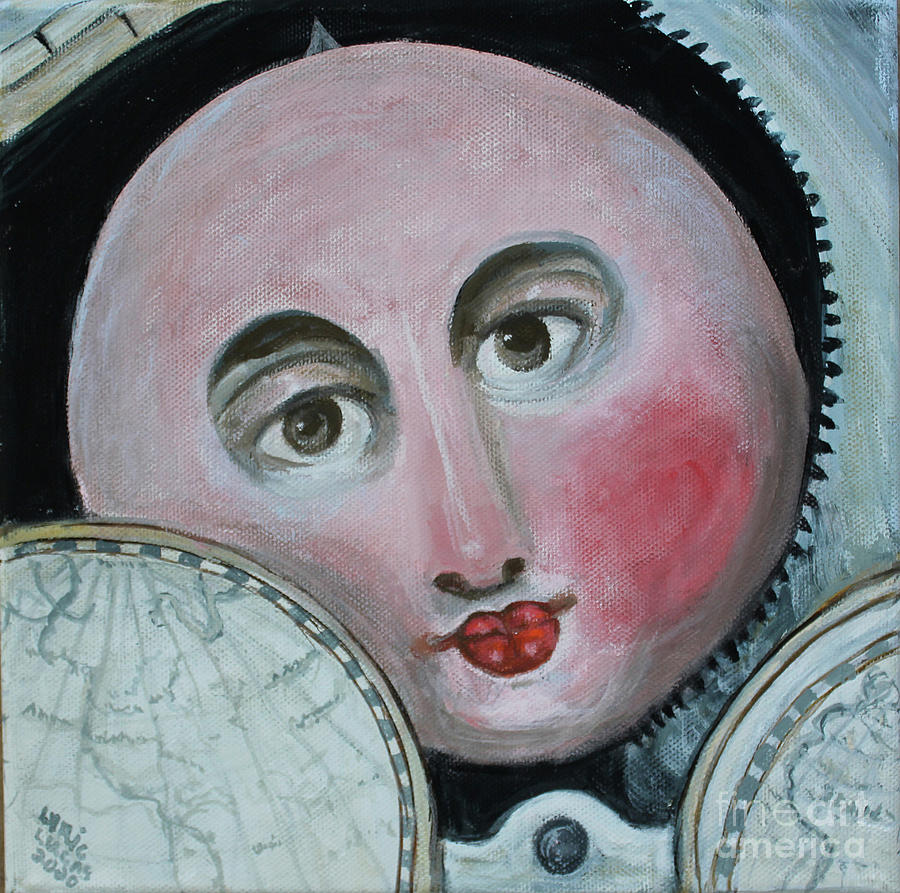 Still Life Painting - Antique Clock Dial by Lyric Lucas