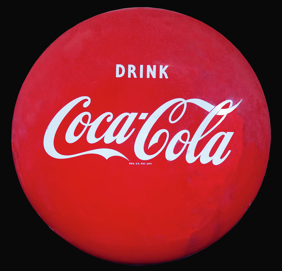 Antique Coca Cola Button Sign Photograph by Flees Photos