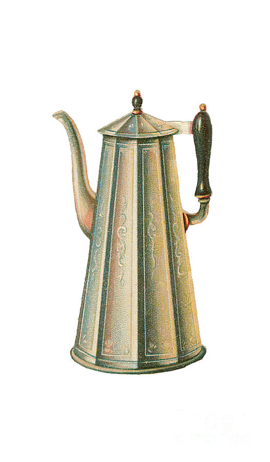 Antique Coffee Pot Illustration Painting by Unknown