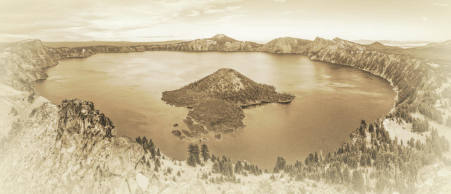 Antique Crater Lake Digital Art by Pelo Blanco Photo