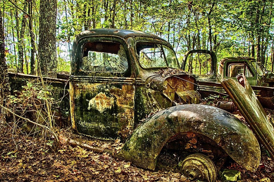 Antique Delivery Pickup Truck Wreck in the Woods Photograph by Michael ...