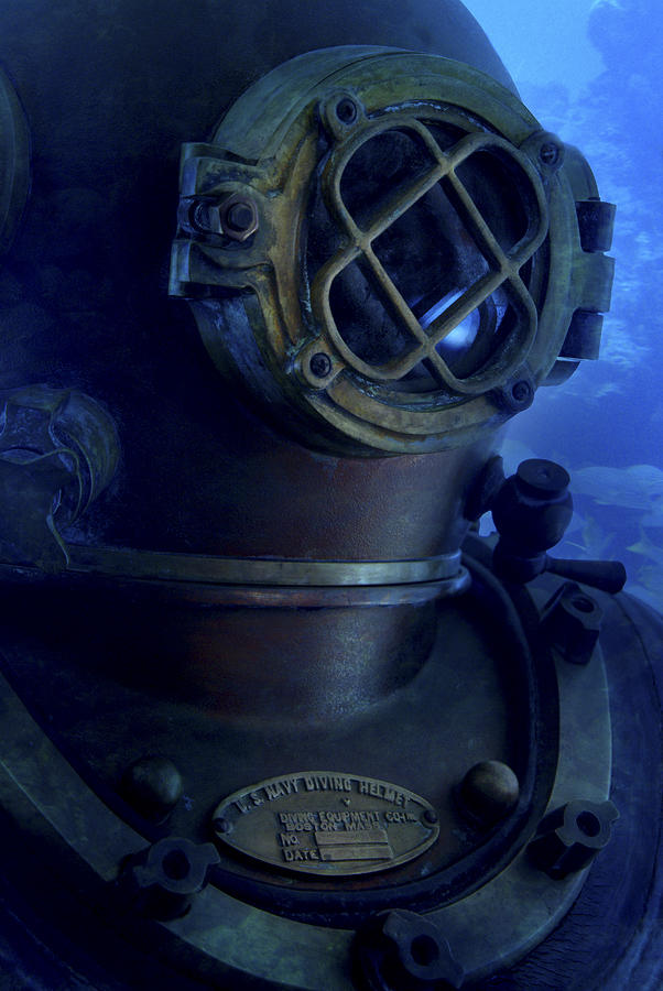 Antique diving suit underwater Photograph by Chris Clor
