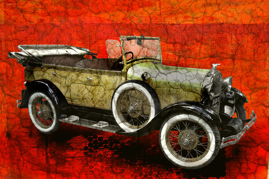 Antique Ford in Color Digital Art by Ally White