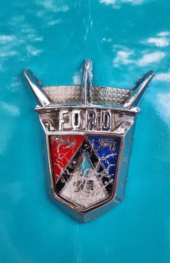 Truck Photograph - Antique Ford Logo by Laurie Perry