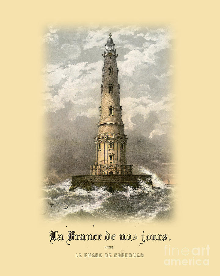 Lighthouse Digital Art - Antique French Lighthouse by Madame Memento