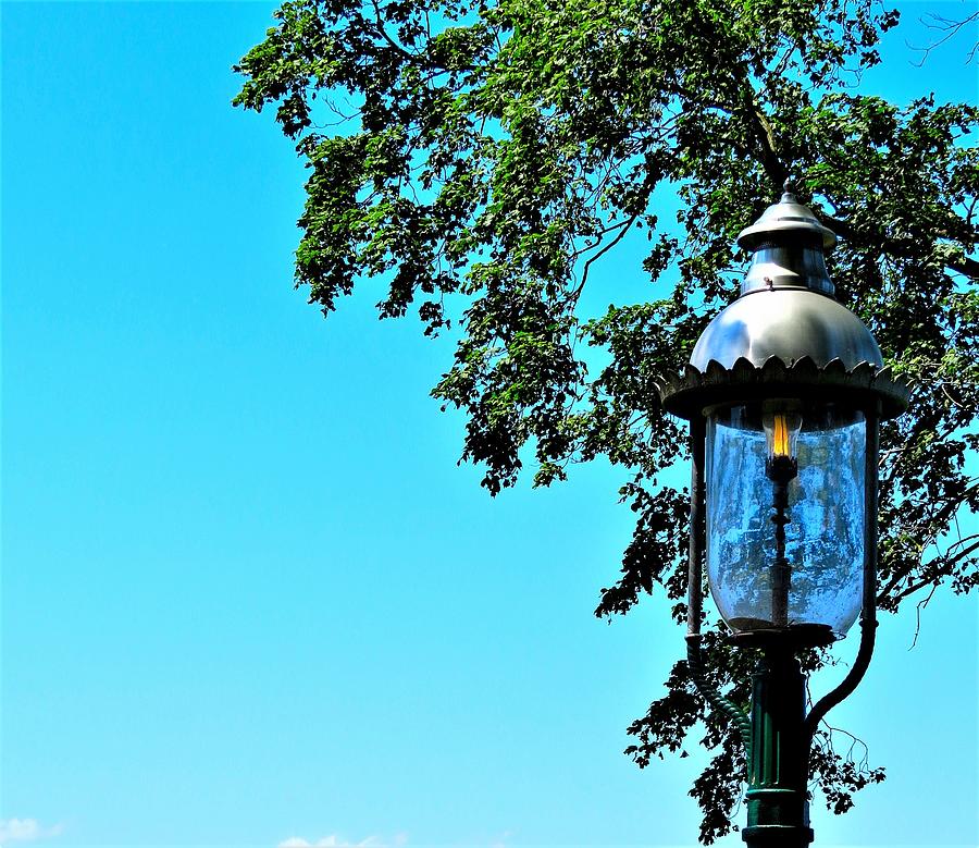 Antique Gas Lampost on a Summer Day Photograph by Linda Stern