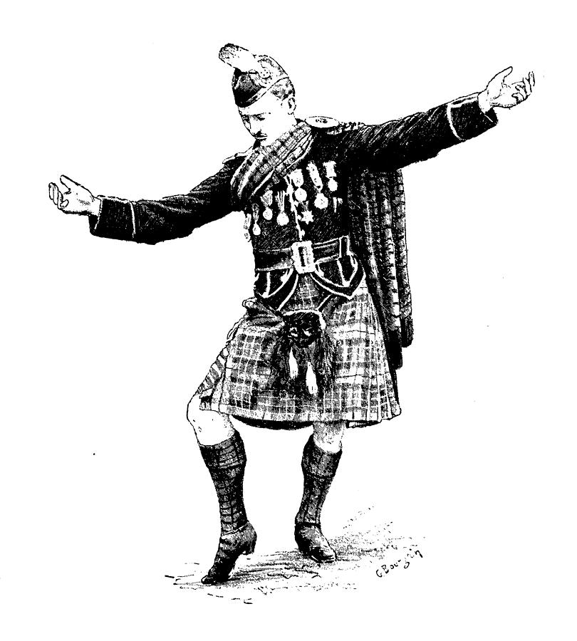 Antique illustrations of England, Scotland and Ireland: Scottish Highlander Drawing by Ilbusca