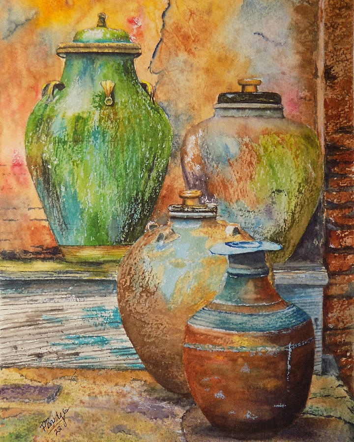 Antique Jugs Painting by Paula Bridges | Pixels