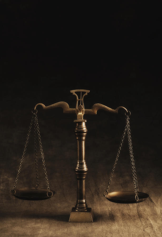 Antique legal scale Photograph by Tetra Images