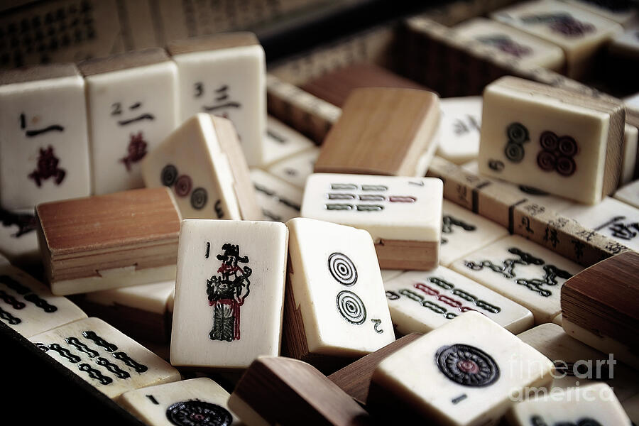 Box of antique mahjong tiles Photograph by Delphimages Photo Creations - Fine Art America