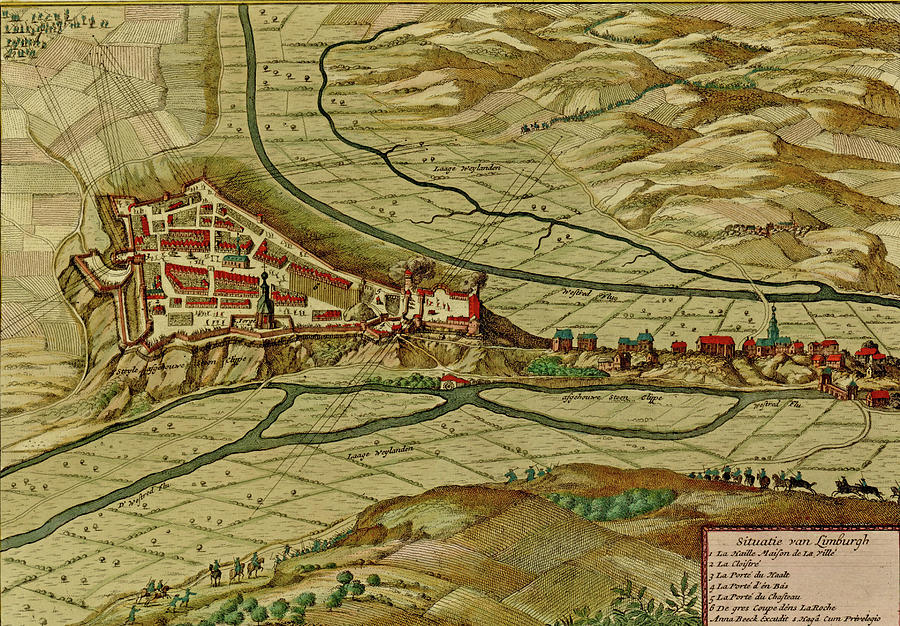 Antique map of town and citadel of Limburgh,  Photograph by Steve Estvanik