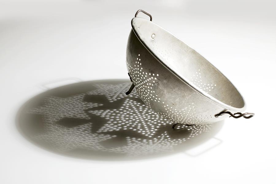 Antique Metal Colander with Shadow Photograph by Image Professionals GmbH