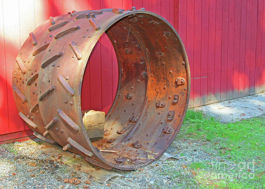 Antique Metal Tractor Wheels Photograph by Norma Appleton