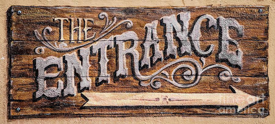 Antique Painted Entrance Sign Photograph by Gary Whitton