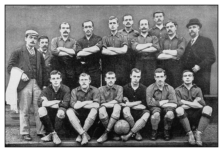 Antique photo: Football soccer team, Nottingham Forest Drawing by Ilbusca
