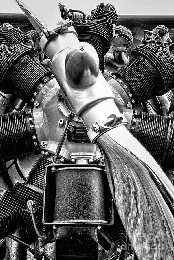 Antique Plane Prop and Engine black and white Photograph by Paul Ward ...