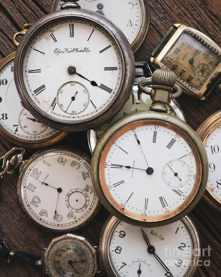 Antique Pocket Watches Photograph by Edward Fielding