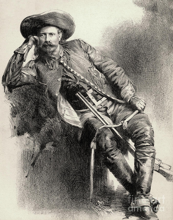 Antique Portrait of Buffalo Bill Cody Drawing by American School