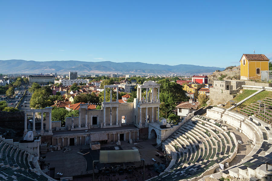 Antique Roman Theatre of Philippopolis - Centuries of Culture and History in Plovdiv Bulgaria Photograph by Georgia Mizuleva