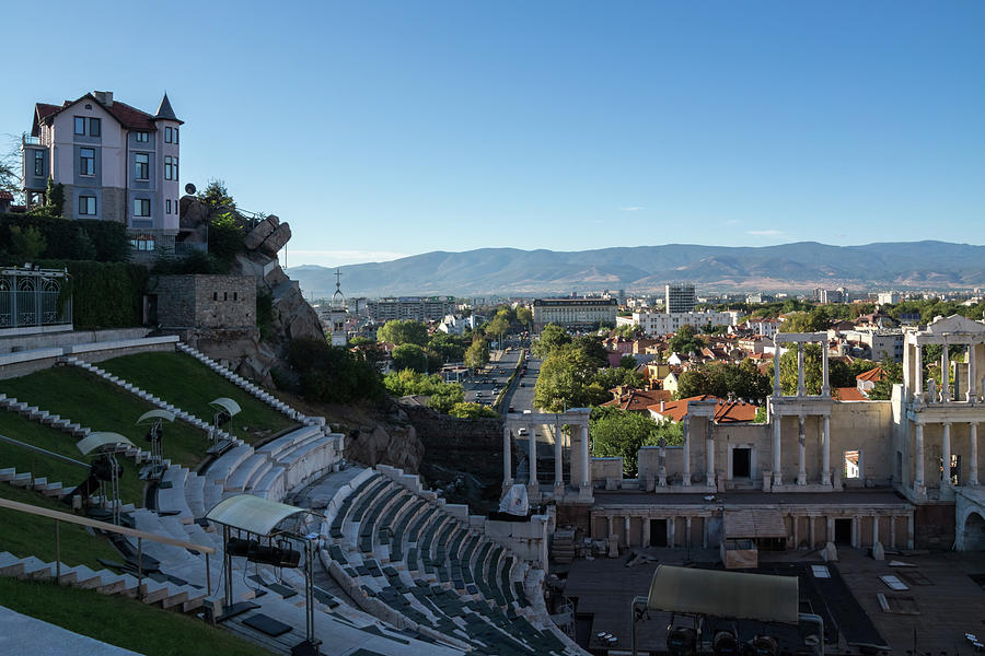 Antique Roman Theatre of Philippopolis - Centuries of Culture and the Coolest House in Plovdiv Photograph by Georgia Mizuleva