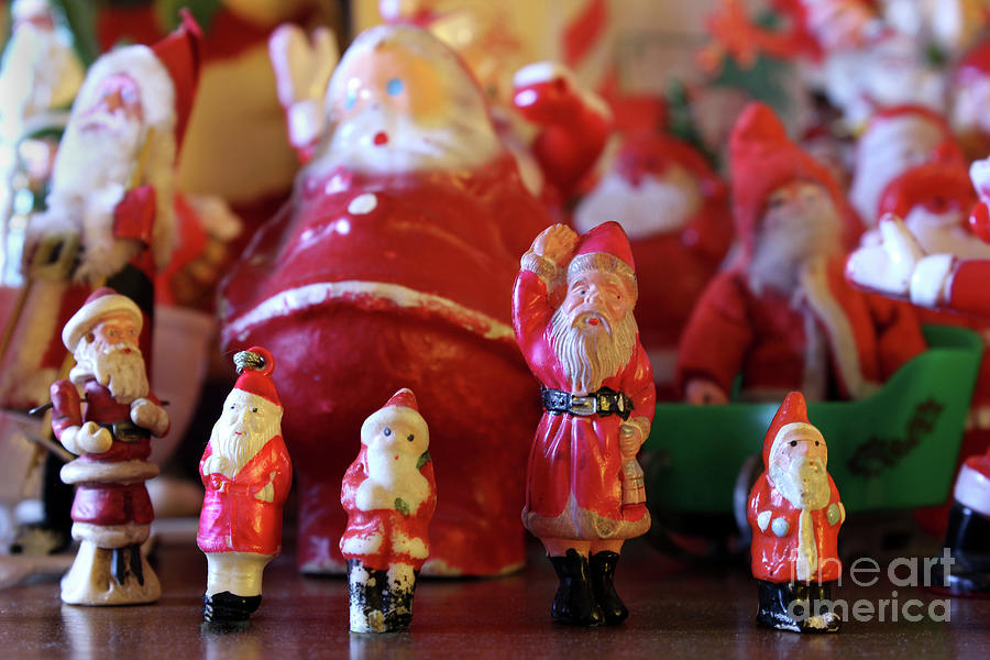 Antique Santa Claus Christmas holiday toy sculptures  Photograph by Adam Long