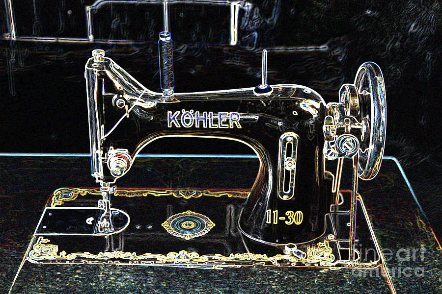 Antique Sewing Machine - Digital Art Photograph by Carol Groenen