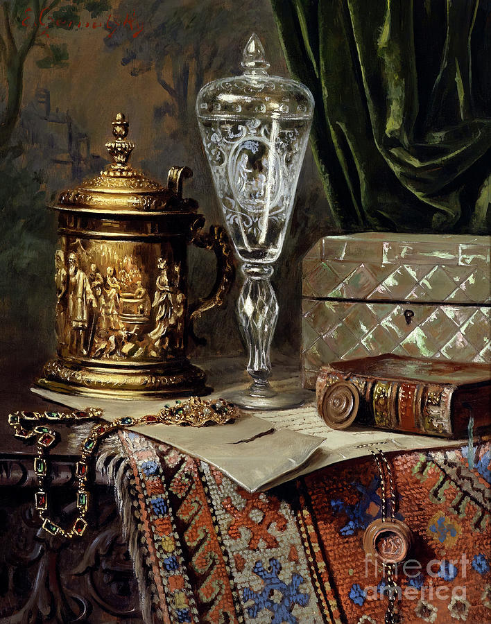 Antique Still Life by Ernst Czernotzky  Photograph by Carlos Diaz