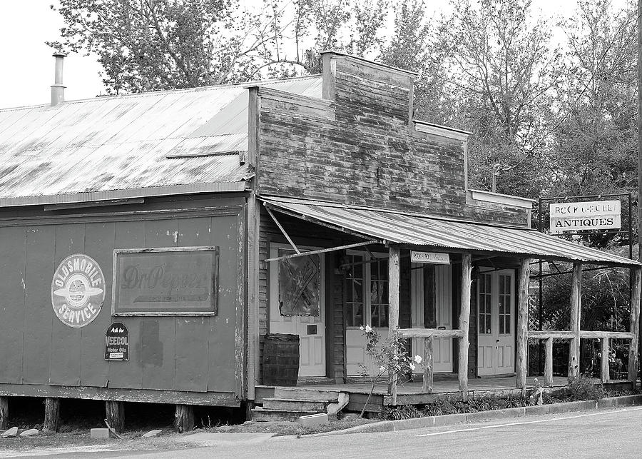 Antique Store Chappell Hill Texas Bw Photograph