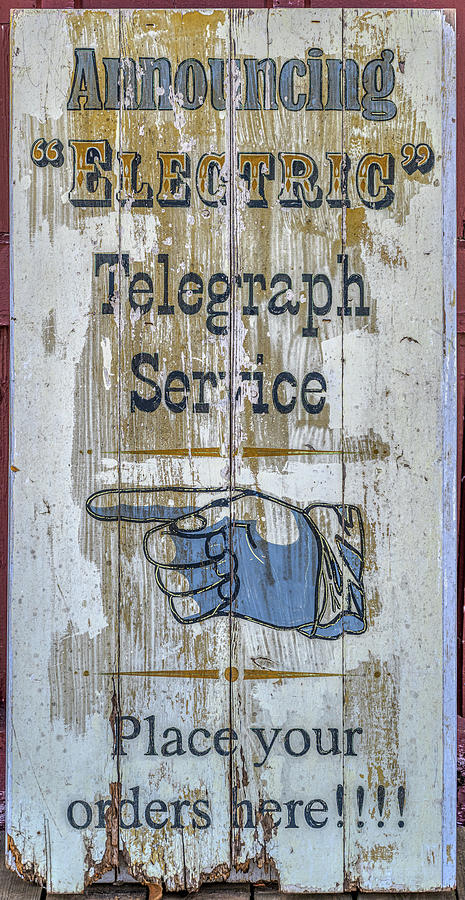 Antique Telegraph Sign Photograph by Paul Freidlund