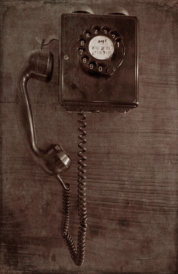 Antique Telephone Sepia Photograph by Judy Vincent