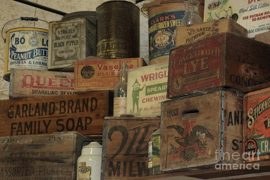 Antique Tins and Crates Photograph by Benanne Stiens