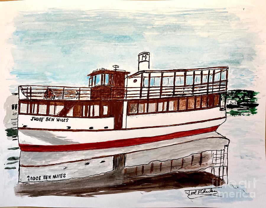 Antique Tour/Mail boat Painting by Joel Charles