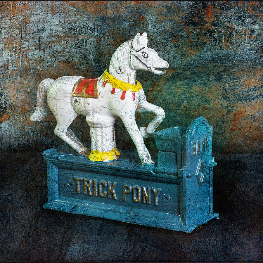 Toy Photograph - Antique Trick Pony Bank by Betty Denise