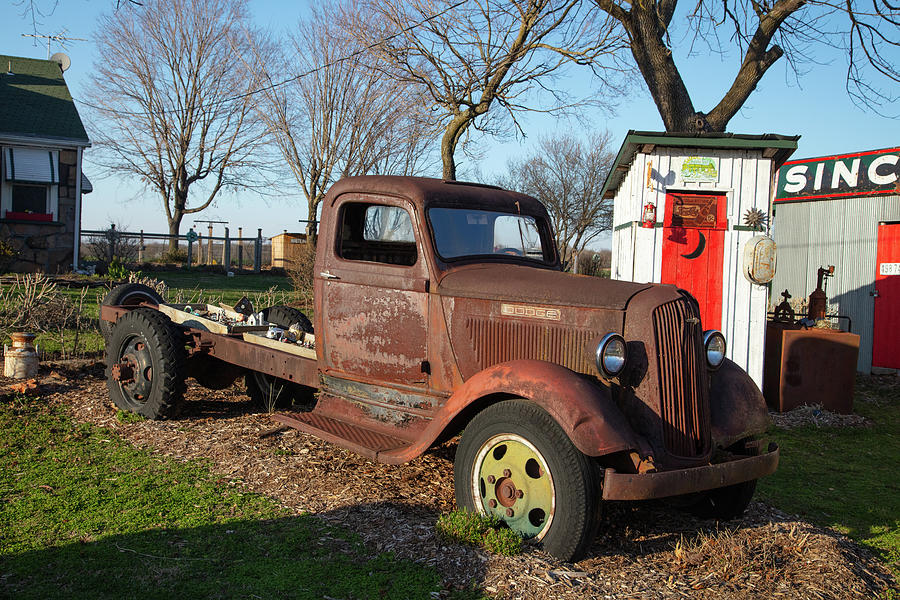 Antique truck at Garys Gay Parita on Historic Route 66 in Ash Grove Missouri Photograph by Eldon McGraw