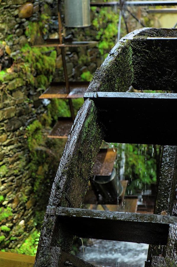 Antique water mill wheel detail in Gois Photograph by Angelo DeVal