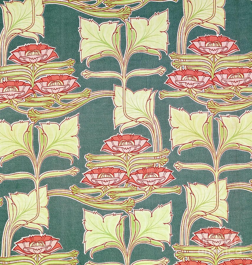 Antique Waterlily design Painting by English School