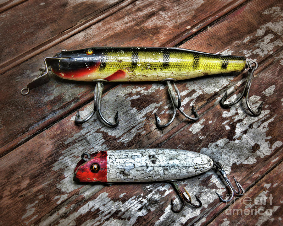Antique Wood Fishing Lures Photograph by Paul Ward