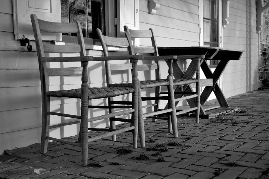 Antique Wooden Chairs and Table Photograph by Joseph Skompski
