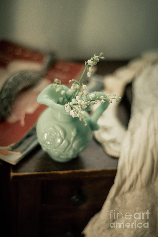 Still Life Photograph - Antiques and Rose Vase by Alana Ranney