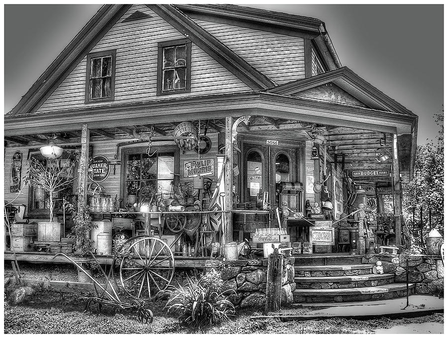 Antiques and Whimsy Monochrome Photograph by Wayne King