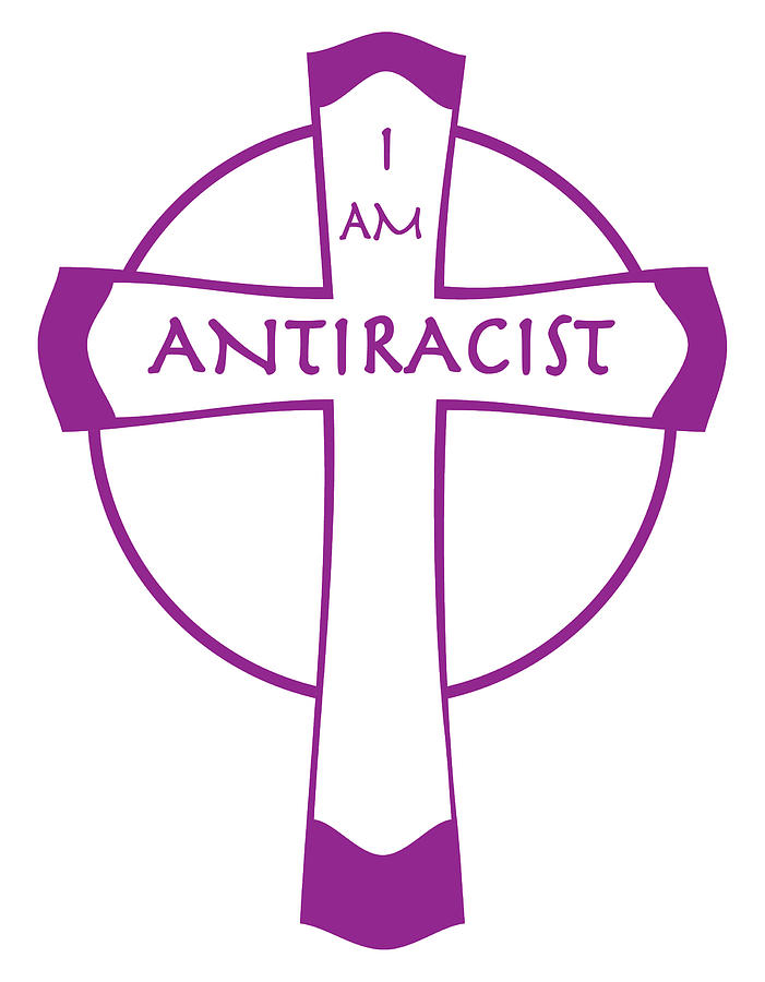 Antiracist Cross Violet Digital Art by LaSonia Ragsdale