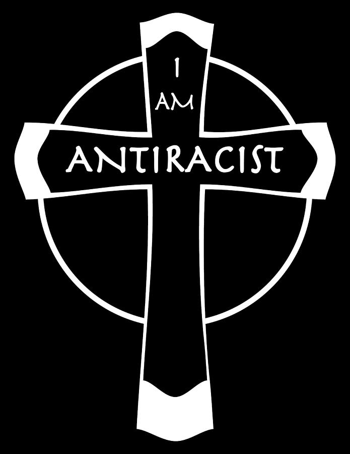 Antiracist Cross White Digital Art by LaSonia Ragsdale