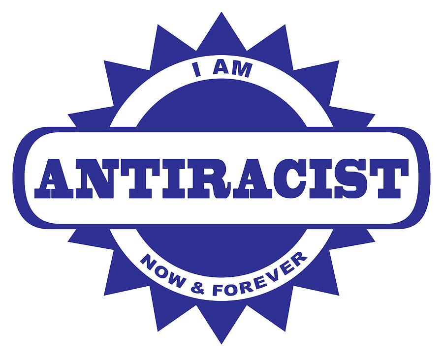 Antiracist Now and Forever Blue Digital Art by LaSonia Ragsdale