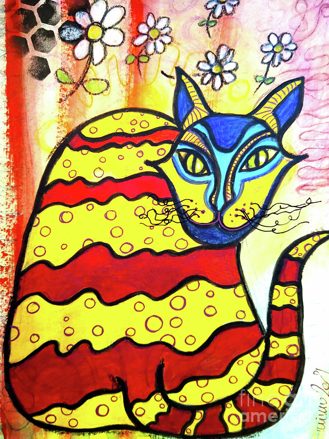 ANTOINE the DaisyLoving AlleyCat Mixed Media by Mimulux Patricia No
