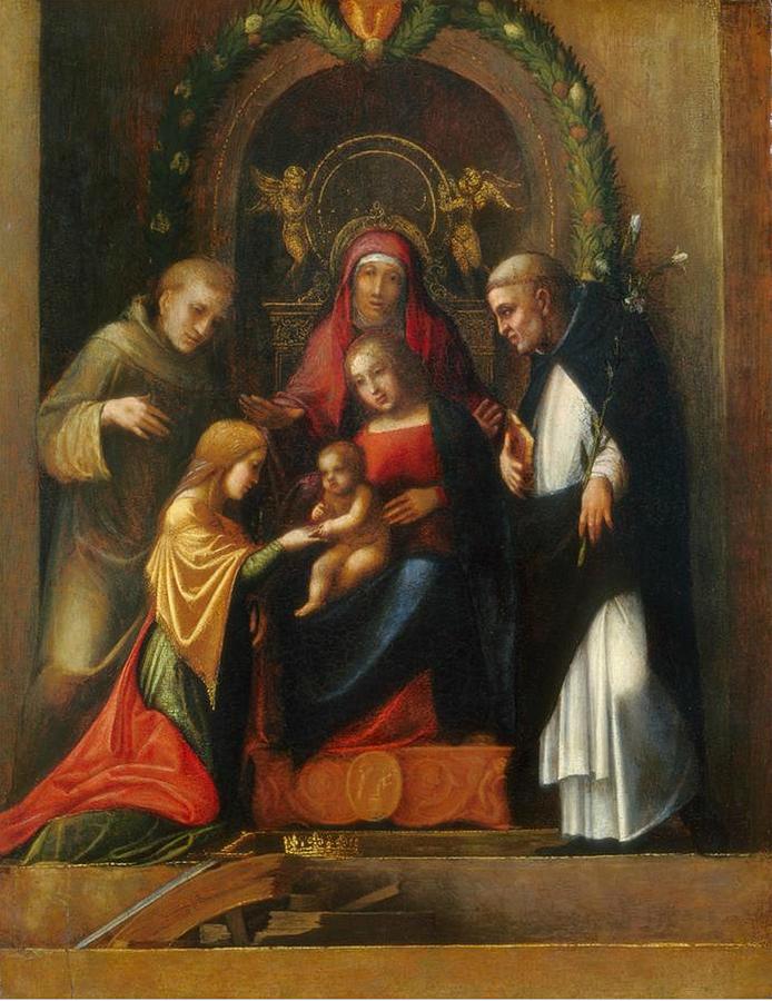 Antonio da Correggio - Matrimonio mistico di santa Caterina d ...