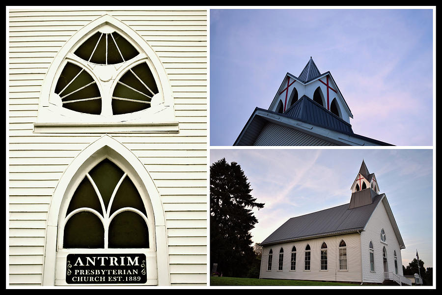 Antrim Presbyterian Church Collage Photograph by Kathy K McClellan