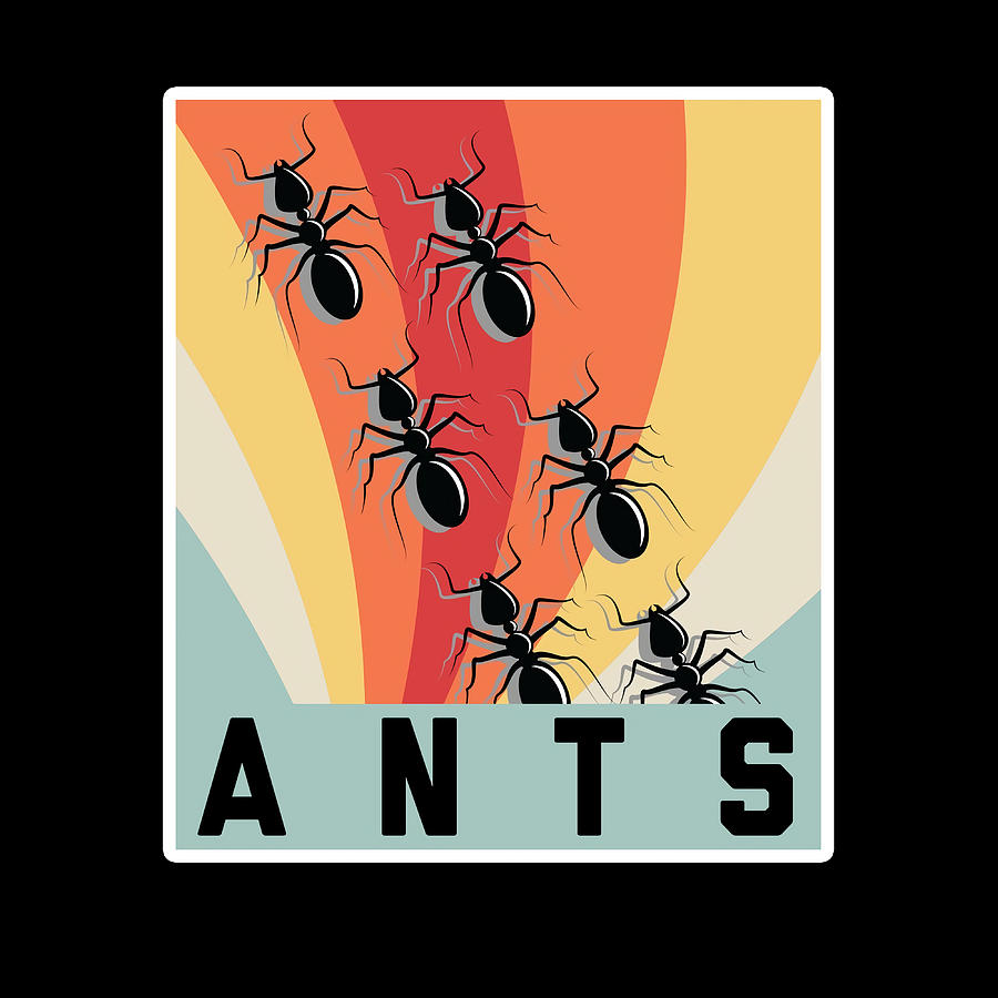 Ants Retro Painting by Sasha Sophie | Fine Art America