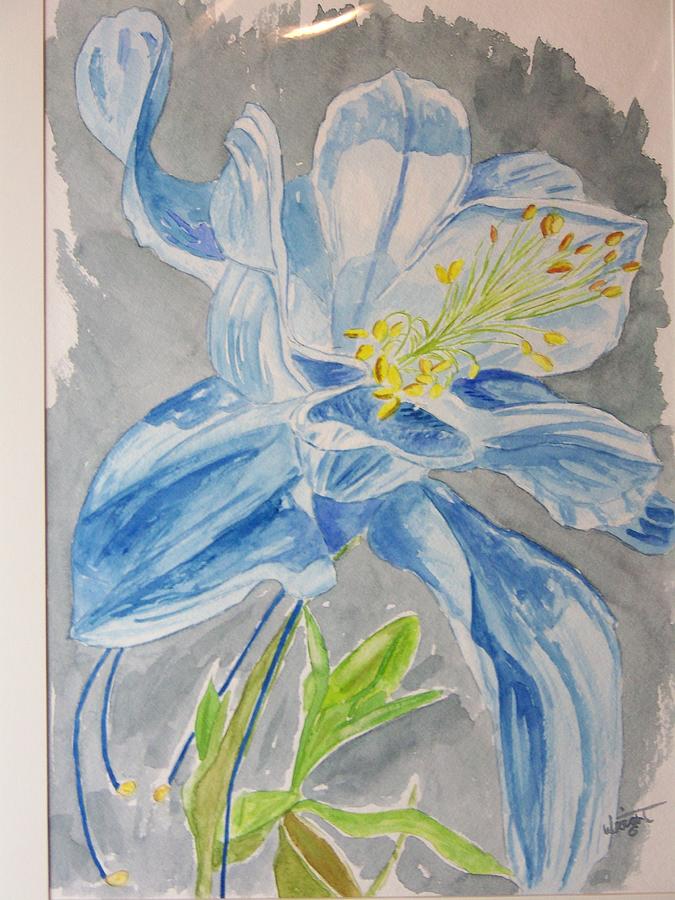 Antwerp Blue Columbine Painting by Larry Wright