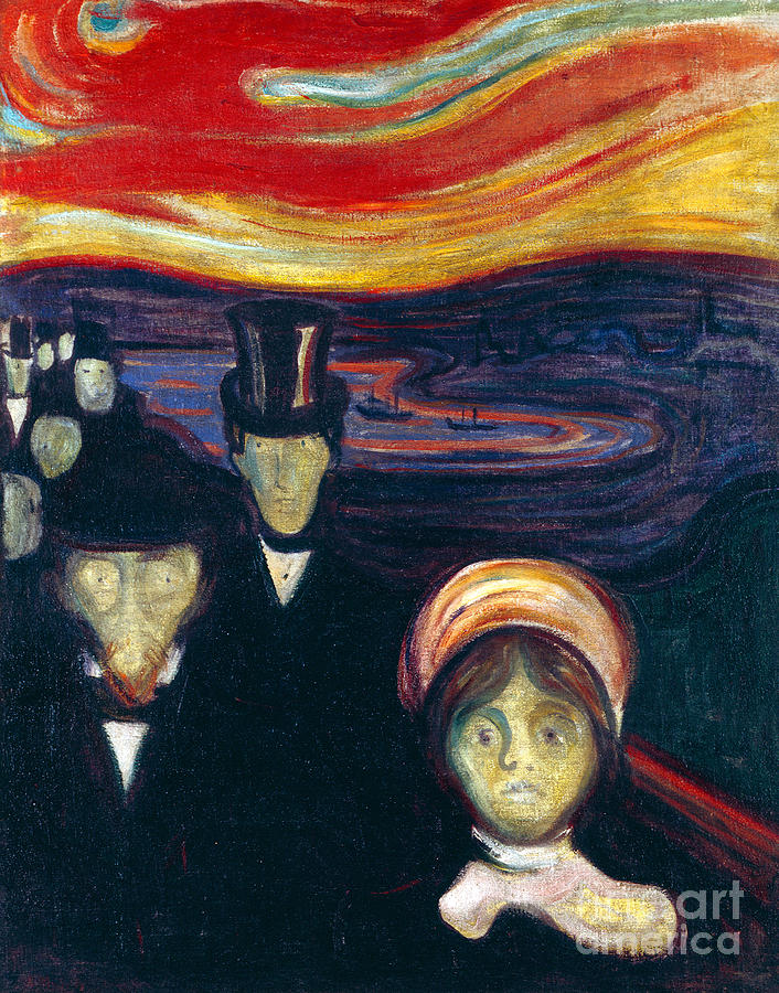Anxiety, 1894 By Edvard Munch Painting by Edvard Munch